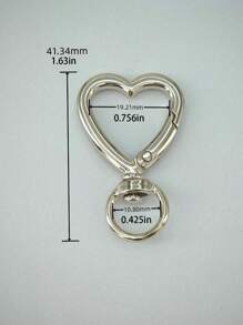 男女皆宜的Y2K可爱串珠蝴蝶结吊坠，时尚大号心形包包挂饰，银色心形旋转钩设计，弹簧扣，海星、蝴蝶结和心形元素手机挂饰钥匙扣 - 彩色 - 查看 10