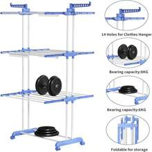1pc Newly Upgraded With Thicker Pipe Diameter, Foldable Clothes Drying Rack, Stainless Steel Laundry Drying Rack, Equipped With Two Foldable Wings For Easy Storage, Drying Rack, Drying Racks