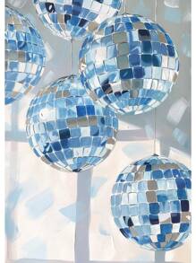 1 张海报热门蓝色墙壁艺术迪斯科舞厅家居装饰印刷少女柔软学院风多巴胺帆布画礼物无框架 - 彩色 - 查看 17