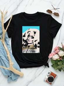 Trixie Mattel Style Pop Art Lovers T-Shirts for Women | Cute Couple Tees | Matching Shirts - Negro - Ver 1