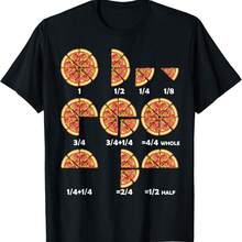 Maths Day Costume Idea Kids Teachers Pizza Slice Fraction T-Shirt - Black - View 1