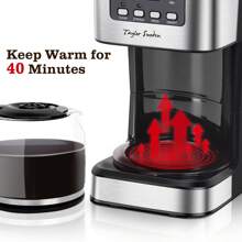 Filter Coffee Machine With Programmable 24hr Timer, Keep Warm & Fast Brewing, Reusable Filter, Anti-Drip & Self Clean Function, 1.5L - Darcy - 英規插(220-240V) - 查看 4