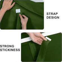 DWCN 2pcs French Door Curtains-Tie Up Thermal Insulated Window Door Panels Room Darkening Door Curtain With Adhesive Tape For Sidelight Door - 軍綠色 - 查看 6