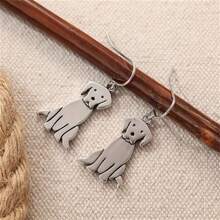 1 Pair Vintage Bohemian Style Labrador Dog Pendant Earrings, Suitable For Women Daily Wear And Gift, All Season Accessories