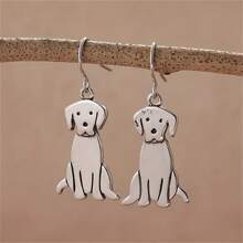 1 Pair Vintage Bohemian Style Labrador Dog Pendant Earrings, Suitable For Women Daily Wear And Gift, All Season Accessories
