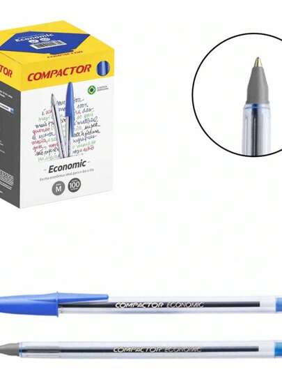 Caneta Azul  Esferográfica Economic Escola Concursos
