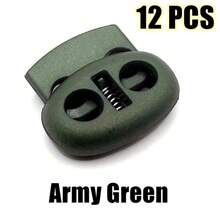 12 piezas/paquete Cordón de plástico con cierre de hole de 5 mm de colores mixtos, clip, ropa deportiva de short - Multicolor - Ver 10