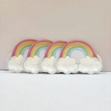 10pcs/20pcs/50pcs Rainbow Paper Plates Party Supplies Pastel Rainbow Shaped Party Plates 9inch Disposable Dinner Plates Cake Plates For Bachelorette Unicorn Happy Birthday Party Tableware Decorations - Multicolor - View 5