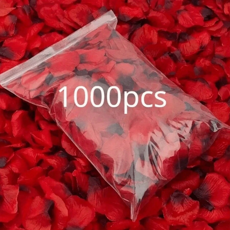 100 قطعة/1000 قطعة من بتلات الورد الحريرية الاصطناعية، بتلات الأزهار المحاكية للواقع، مناسبة لحفلات رومانسية، عيد الحب ، حفلات الزفاف (ديكور غرفة الزفاف، إكاليل وديكورات زهرية) ، أحداث الأزواج، كأكسسوارات خلفية عالية الجودة للزفاف وديكور المنزل والتصوير
