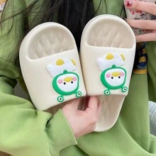 Sandalias Chanclas con dibujo animado de patito y gorro para mujer adulta y adolescentes. - Blanco - Ver 3