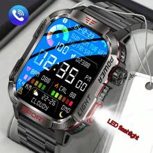 KENPANG 坚固耐用的户外智能手表（接听/拨打电话），适用于 iOS 和 Android 无线通话智能手表，带 LED 手电筒、健身、IP68 防水/睡眠 600mAh 电池 - 彩色 - 查看 3