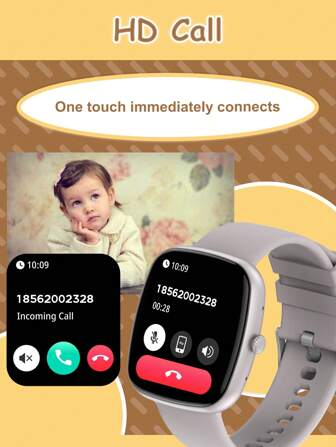1pc Siliconen Band Smartwatch Geschikt Voor Tieners, 1.83" IPS High-Definition Scherm, GPS, Trainingstracking, Rekenmachine, Alarm, Muziek Afspelen, Afstandsbediening Camera, Berichtmelding, Bluetooth Compatibel Met Android & IOS, Geschikt Voor School, Sport, Geschenken