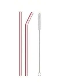 8pcs Pink Glass Straws With 2pcs Straw Brush, 8mm Reusable Straws, Drinking Straw Bent And Straight - Pink - View 20