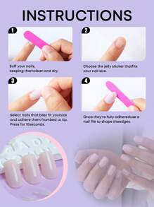 24 miếng dán móng tay hình chữ nhật cỡ trung bình, màu hồng nhạt, kiểu dáng tối giản, phù hợp cho phụ nữ và bé gái tự làm móng tại nhà, móng ngắn, dụng cụ làm móng nghệ thuật. - Màu Hồng baby - Xem 7