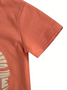 Toddler Baby Boy Clothes Set Pattern Printing Two-Pieces Shorts Set Infant Boys O-Neck Short Sleeve T-Shirt Tops + High Waist Shorts Set Summer Outfit - Màu Khaki - Xem 4