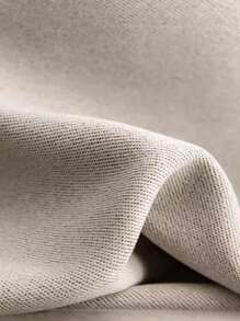 1 pieza Cortina opaca de color crema tipo lino contemporánea y sencilla, con aislamiento térmico a prueba de polvo, para sala de estar y dormitorio - Beis - Ver 4