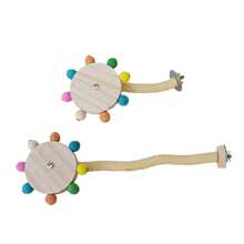 1 pieza Soporte curvo giratorio con cuentas de colores aleatorios para pájaros, adecuado para todas las estaciones