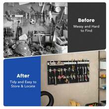 Wall-Mounted Pegboard Kit Tool Board Organizing Kit - 黑色 - 查看 9