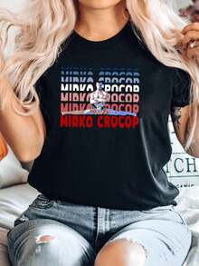 100% Cotton Zvonimir Mirko Crocop Logo Men's Black T-Shirt Size S-5XL Graphic Soft Streetwear Versatile Fashion Top For Everyday Wear Summer Casual Comfortable Print Round Neck Short Sleeve Stylish Homme Stretched Designer Clothes Breathable For Women Unisex Slightly - Black - View 1