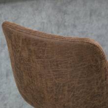 HOMCOM Bar Stools Set Of 2, Swivel Counter Height Barstools With Back, Adjustable Bar Chairs, Breakfast Dining Stools For Kitchen Island Counter With Adjustable Steel Footrest & Base, Brown - Brown - View 7