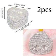 2pcs Jewelry Storage Box, Creative Proposal/Wedding Earrings Necklace Travel Portable Heart-Shaped Organizer