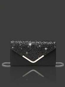 Bolso de noche con rhinestones para mujer, set de 4 pinzas para la oreja con rhinestones para novia y boda, gargantilla, brazalete y colgante, bolso brillante perfecto para fiesta, boda, baile de graduación, cena/banquete, vestido de novia, ropa formal, vestido de baile de graduación, vestido de cumpleaños