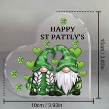 1 件圣帕特里克节心形亚克力礼物个性化小矮人圣帕特里克节快乐趣味圣帕特里克节礼物女性家庭快乐帕特里克节装饰﻿