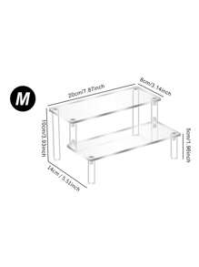 1 件透明单/双层/三层亚克力阶梯式展示架，现代简约多用途化妆品、香水、收藏品展示架，适用于客厅、卧室、办公桌