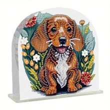 1pc Cute Dog & Cat Pattern DIY Diamond Painting Tissue Box Cover, Unique Crystal Rhinestone Design, Great For Home Decor, Desktop Accessory And Various Occasions