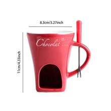 Fondue Mug Set Personal Mini Fondue Pots Chocolate Cheese Ice Cream Fondue Maker Kit Individual Butter Melter Cup Small Warmer - Black - View 7