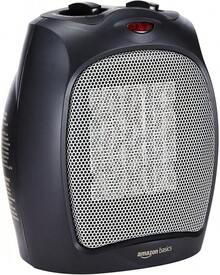 Basics - Calentador de cerámica portátil para uso en interiores, para oficina y hogar, protección sobrecalentamiento y vuelco, termostato, no oscila, 1500, negro, 19.1 x 16.1 x 24 - Negro - Ver 2