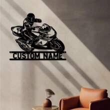 Personalizowana metalowa dekoracja ścienna z motocyklistą, spersonalizowany logo motocykla, wielokrotnego użytku dekoracyjna metalowa dekoracja ścienna w stylu artystycznym, odpowiednia na werandę i podwórko, personalizowana sylwetka motocyklisty, do domu i na prezent, urodziny, ukończenie szkoły, wielofunkcyjna, ozdobna, wielokrotnego użytku, wykwintna, stylowa, wysokiej jakości, kolorowa, nowoczesna, niestandardowa, spersonalizowana, unikatowa, herbaciarnia, dom, ogród, biuro, spersonalizowane rękodzieło - Wielokolorowe - Zobacz 7