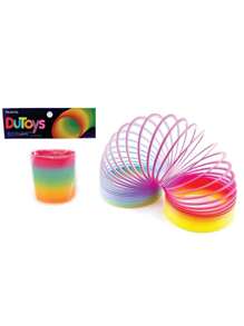 KIT 10 Mola Divertida Formas Arco Iris Metálica Mola Pulseira Lembrancinha Festa Criança Mola Brinquedo - Mola Divertida Arco Iris - Visão 4