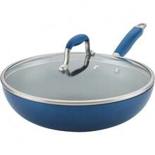 Anolon Advanced Home Hard Anodized Nonstick Frying/Saute/All Purpose Pan With Lid And Helper Handle, 12 Inch, Moonstone Dark Gray - Indigo - View 1