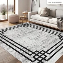 1 pieza Alfombra de área con patrón de cuadros geométricos [Terciopelo de cristal, fondo punteado, 5 mm de grosor] - Impermeable, antideslizante, fácil de limpiar, lavable a máquina, suave y cómoda, adecuada para felpudo, cocina, sala de estar, dormitorio, pasillo, baño, lavandería, decoración del hogar, decoración del baño, alfombra para exteriores, felpudo, decoración de otoño, accesorios de baño, de vuelta al colegio