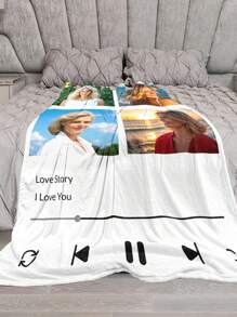 1 件可定制家庭毯，高清印花定制法兰绒毯子，适用于情人节多用途客厅沙发户外海滩露营宠物，个性化家庭/宠物/情侣照片印花床上用品毯子，个性化圣诞礼物，母亲节/父亲节礼物，家庭礼物，生日礼物，送给朋友的礼物，送给她的礼物 - 彩色 - 查看 9
