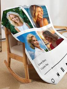 1 件可定制家庭毯，高清印花定制法兰绒毯子，适用于情人节多用途客厅沙发户外海滩露营宠物，个性化家庭/宠物/情侣照片印花床上用品毯子，个性化圣诞礼物，母亲节/父亲节礼物，家庭礼物，生日礼物，送给朋友的礼物，送给她的礼物 - 彩色 - 查看 7