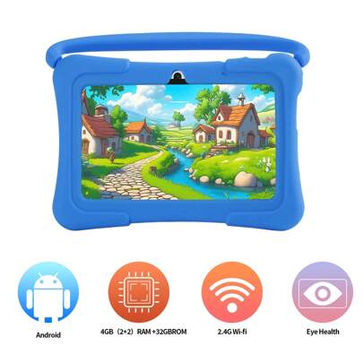 redbeat Redbaeat Kids Tablet,7 Inch Toddler Tablet For Kids Edition Tablet,2GB (2GB+4GB Expansion)RAM 32GB ROM, Android 11 Tablet With Parental Control,Educational, Games, Shockproof Case(NOT Adapter)