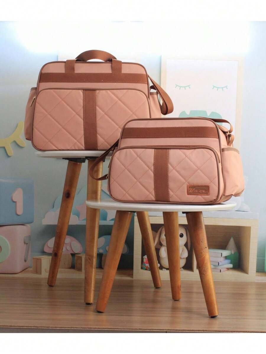 Luxury 2-Piece Maternity Bag Kit For Baby Girl And Boy - Rusty Rose - View 1