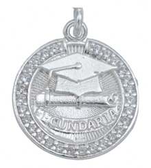Boy Girl High School Graduation Pendant +925 Silver Chain Gift