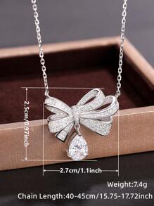 1 PC Romantic 925 Sterling Silver Cubic Zirconia Pendant Necklace Party Jewelry For Women Fine Jewelry - 1# - View 7
