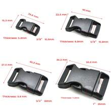 10 Pcs/Pack Piastic Side Release Buckle Curved 550 Paracord Bracelet Dog Collar Backpack Strap Webbing 10mm 15mm 20mm 25mm - Multicolor - View 2