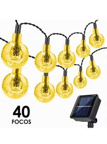 Tira De Leds Solares Para Exteriores De 7 Metros 40 Luces
