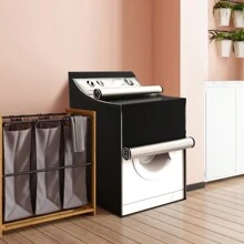 Home Use Appliance Covers, Sunproof Dustproof Waterproof Washer Dryer Covers, Universal Top And Front Load Washing Machine Covers - Black - View 7
