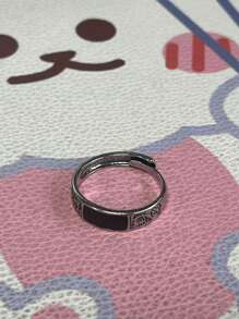 1 Stück verstellbarer offener Ring, hypoallergen kariertes Muster, Unisex Modeaccessoire geeignet für den täglichen Gebrauch und als Geschenk, perfekt für Valentinstag, Weihnachten und Muttertag