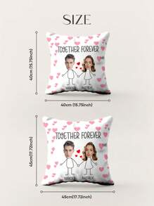 1 件定制照片抱枕套，结婚周年纪念情侣礼物，用于家居装饰、情人节、圣诞节、感恩节、母亲节、父亲节、送给爸爸或妈妈的礼物、新年图案、婴儿/情侣/家庭照片、单面打印