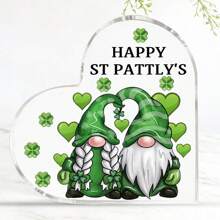 1 件圣帕特里克节心形亚克力礼物个性化小矮人圣帕特里克节快乐趣味圣帕特里克节礼物女性家庭快乐帕特里克节装饰﻿
