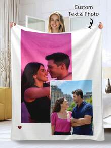 SEPTEVAGUS 1pc Custom Blanket With Picture, Personalized Photo Throw Blanket For Valentine's Day Multipurpose Living Room Sofa Outdoor Beach Camping Pet, Personalized Family/Pet/Couple Photo Printed Bedding Blanket, Personalized Christmas Gifts, Mother's Day/Father's Day Gift, Family Gift, Birthday Gifts, Gift For Friend, Gift For Her
