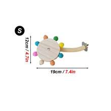 1 pieza Soporte curvo giratorio con cuentas de colores aleatorios para pájaros, adecuado para todas las estaciones