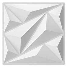 1/10/20/30 件钻石形 3D 墙板，30 厘米 X 30 厘米哑光白色，DIY 家居装饰墙贴 - 白色 - 查看 2